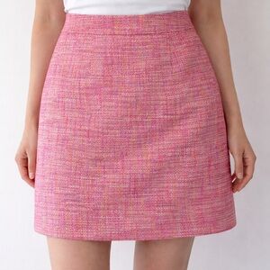 LOFT Pink Tweed Mini Skirt